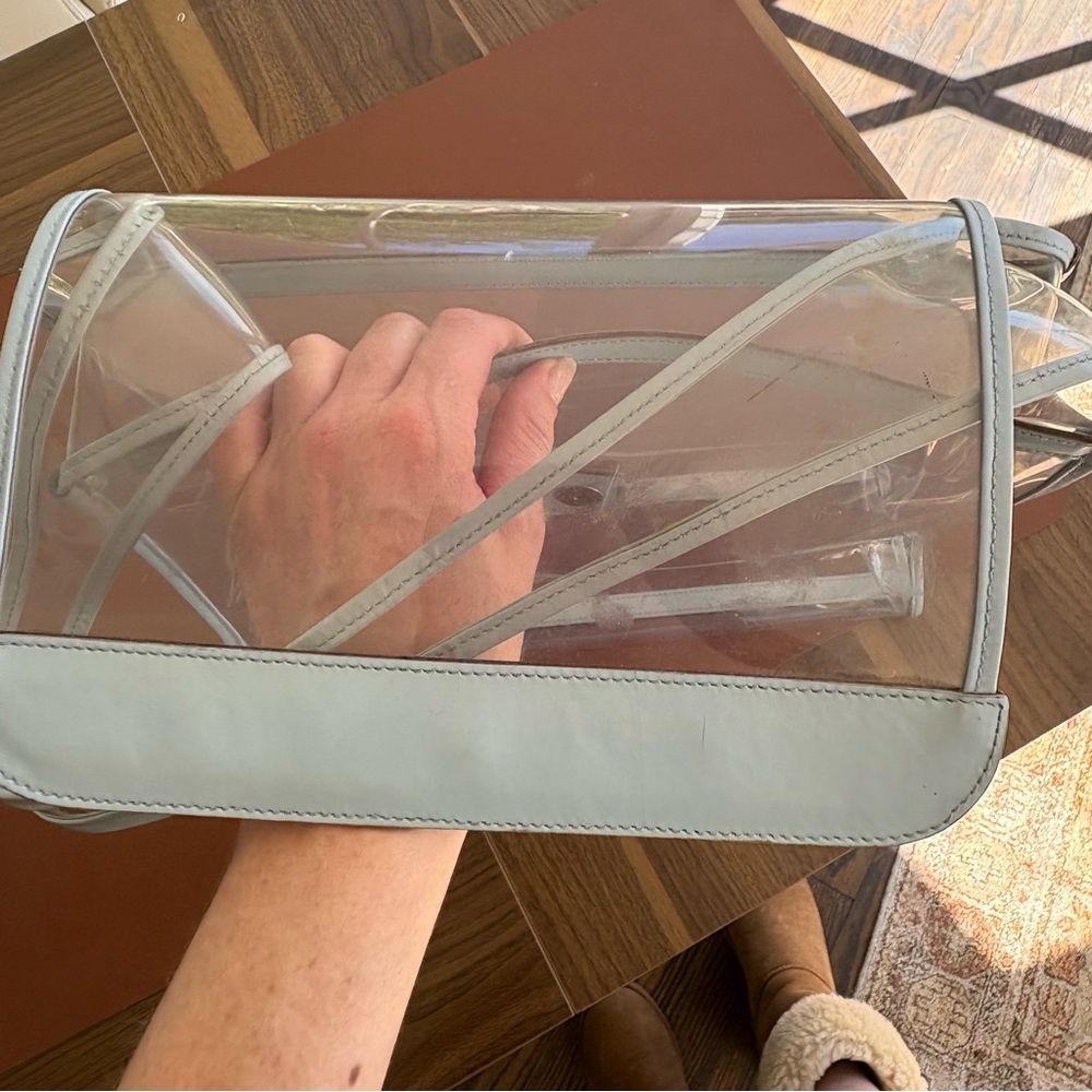 Gucci 2 in 1 Clear PVC & Baby Blue Leather Bag - Picture 8 of 15
